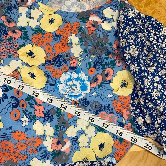 NWOT!! Umgee Patchwork Boho Blue & Yellow Floral Long Sleeve Dress Size Small - Picture 5 of 13